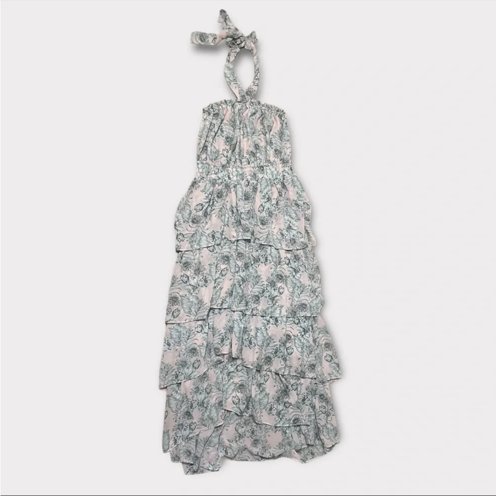 MISA Los Angeles Pink Floral Valeria Halter Midi Dress - Picture 5 of 10